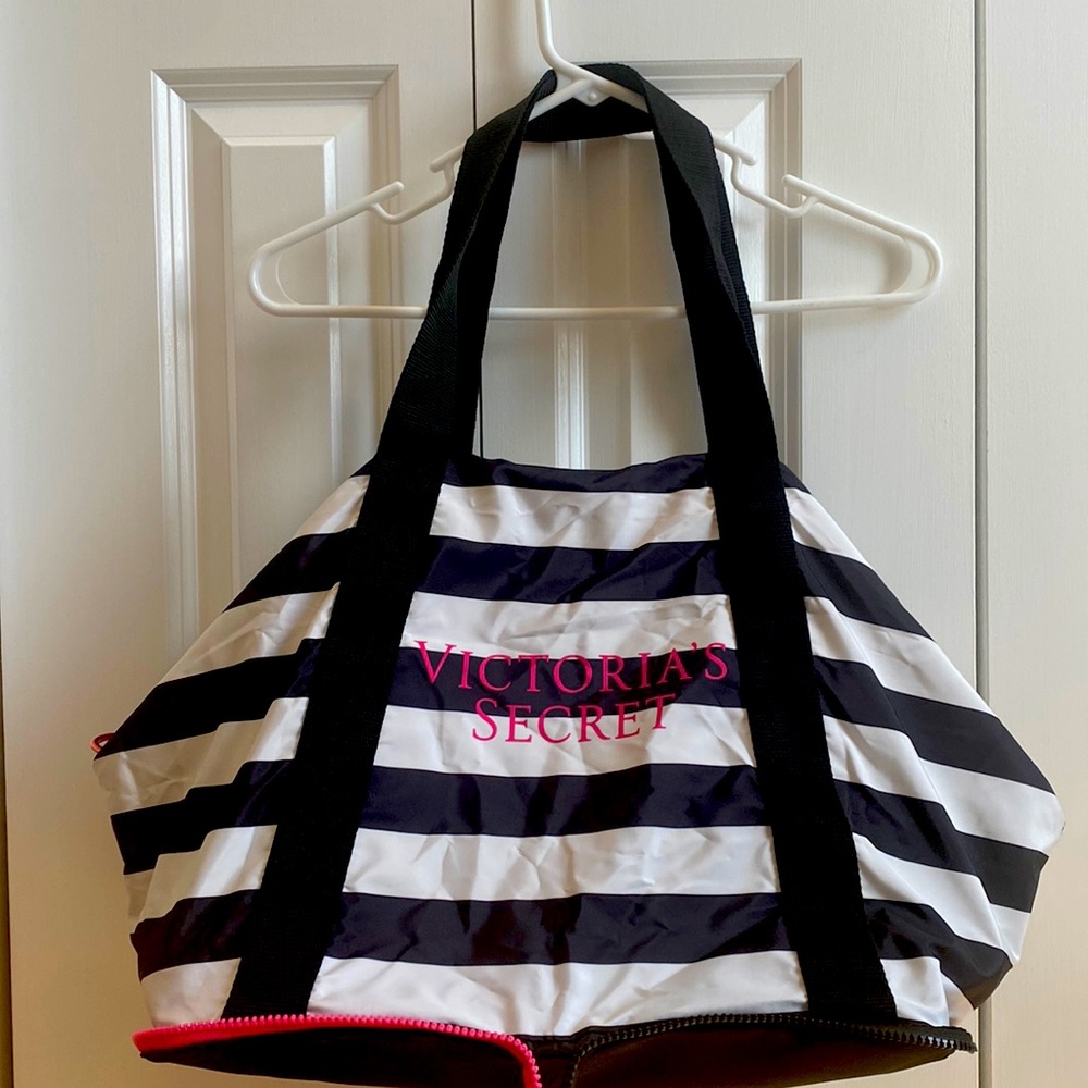 VS Black/White striped bag - Travel/compact beach bag